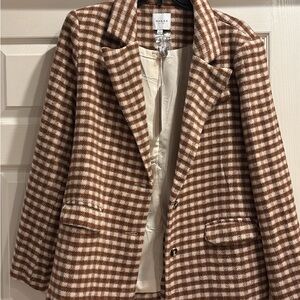 Gilli Brown and White Checkered Blazer